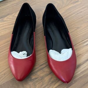 Theory Red and Black flats size 36